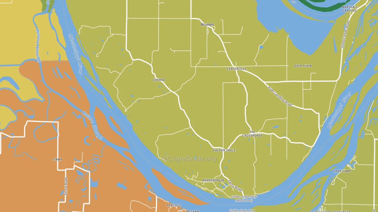 Golden Eagle, IL Map of Murder Rates
