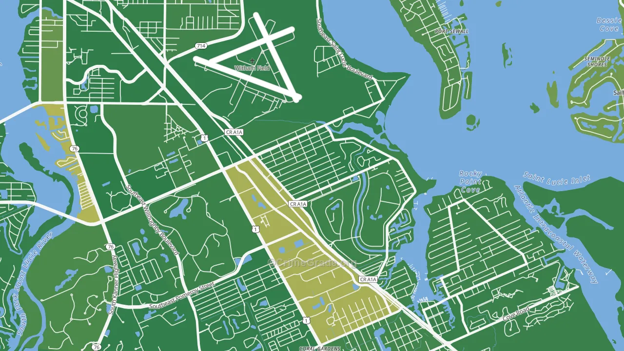 Golden Gate, Stuart, FL Map of Murder Rates