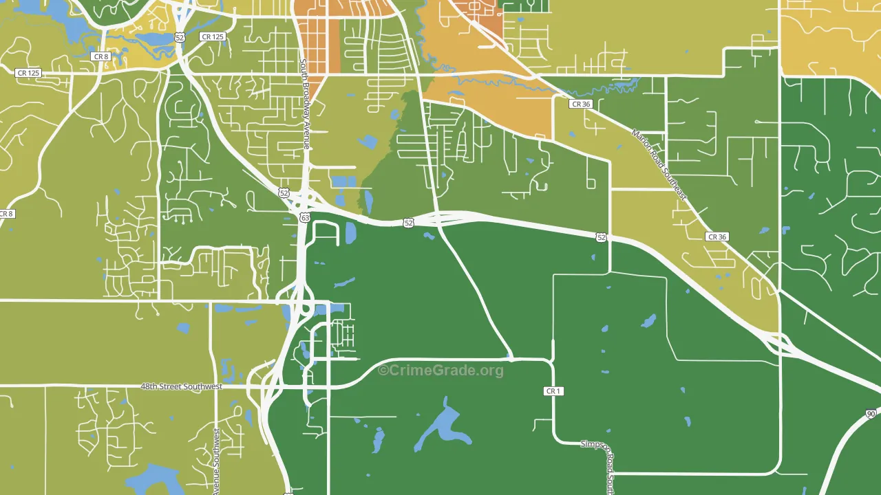 Golden Hill, MN Map of Murder Rates