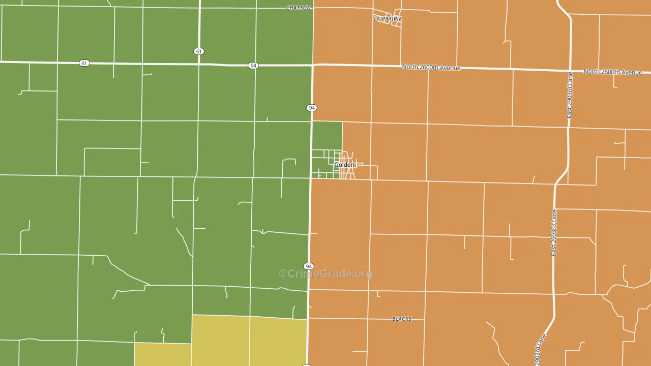 Golden, IL Map of Murder Rates