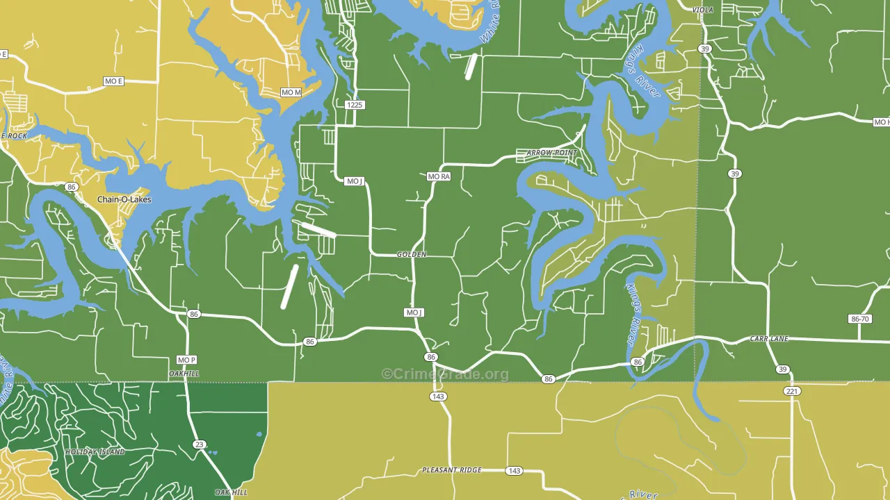 Golden, MO Map of Murder Rates