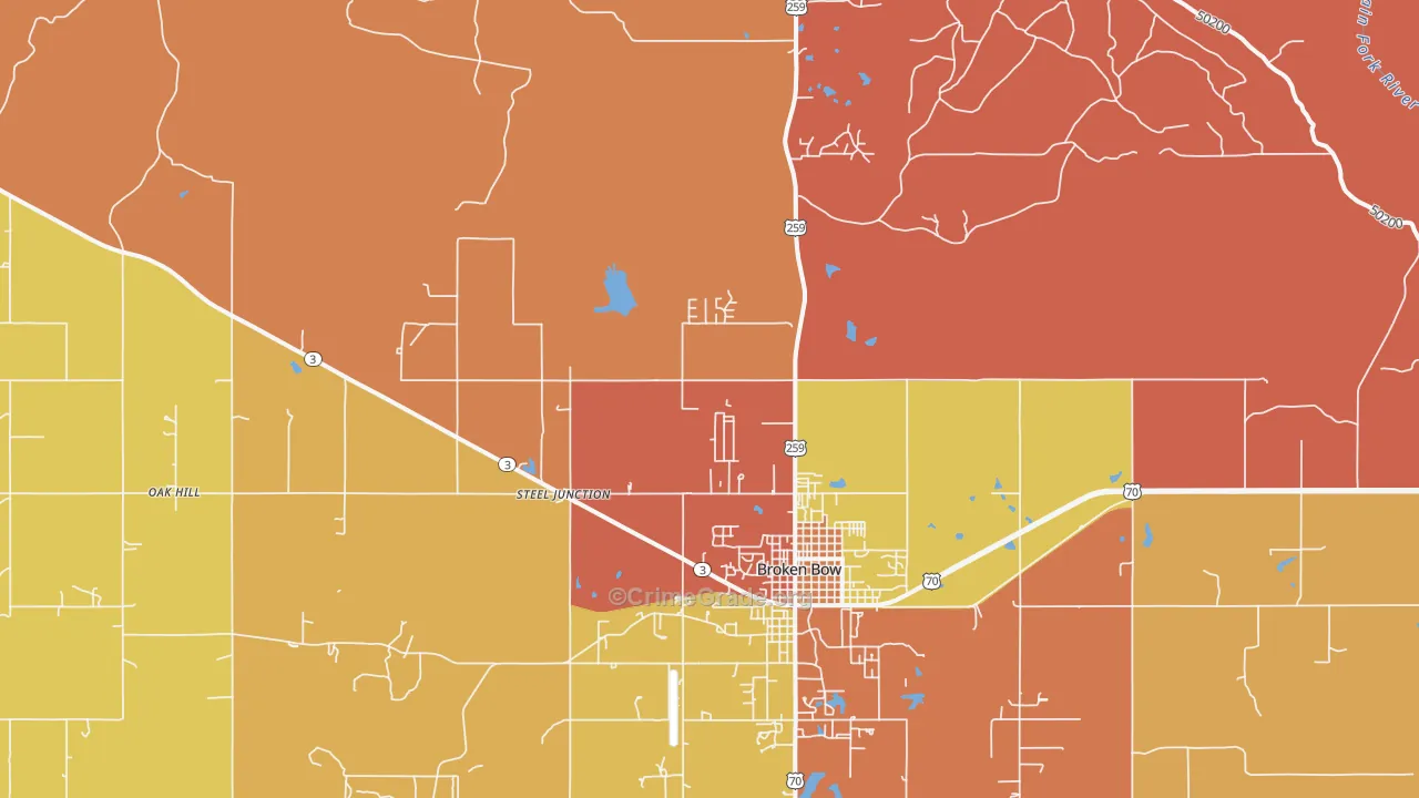 Golden, OK Map of Murder Rates