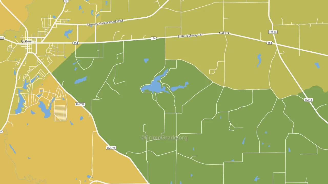 Golden, TX Map of Murder Rates