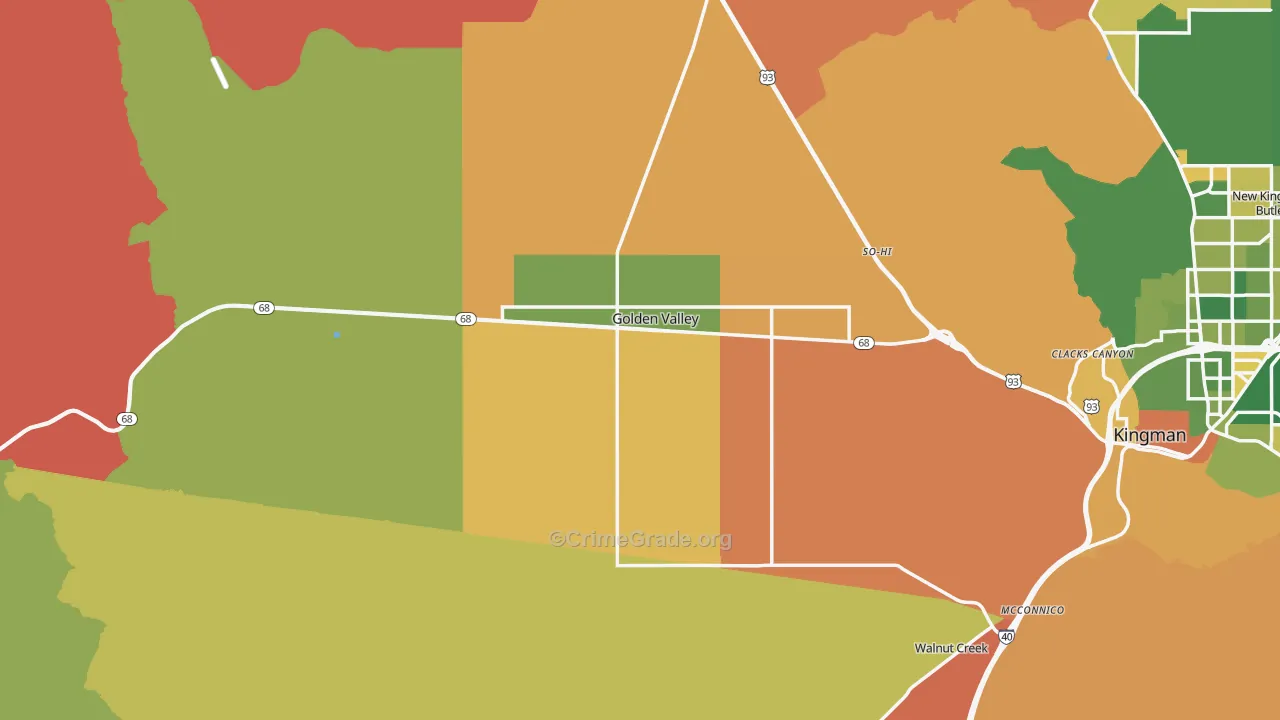 Golden Valley, AZ Map of Murder Rates