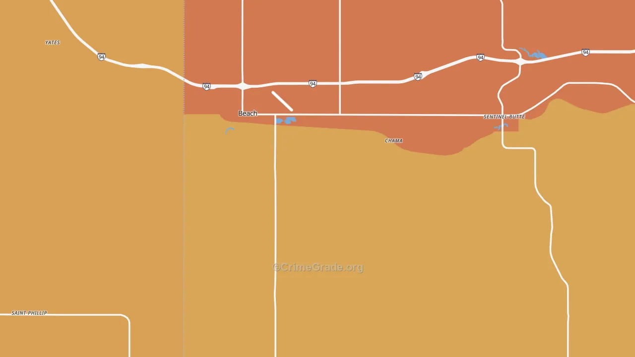 Golden Valley County, ND Map of Murder Rates