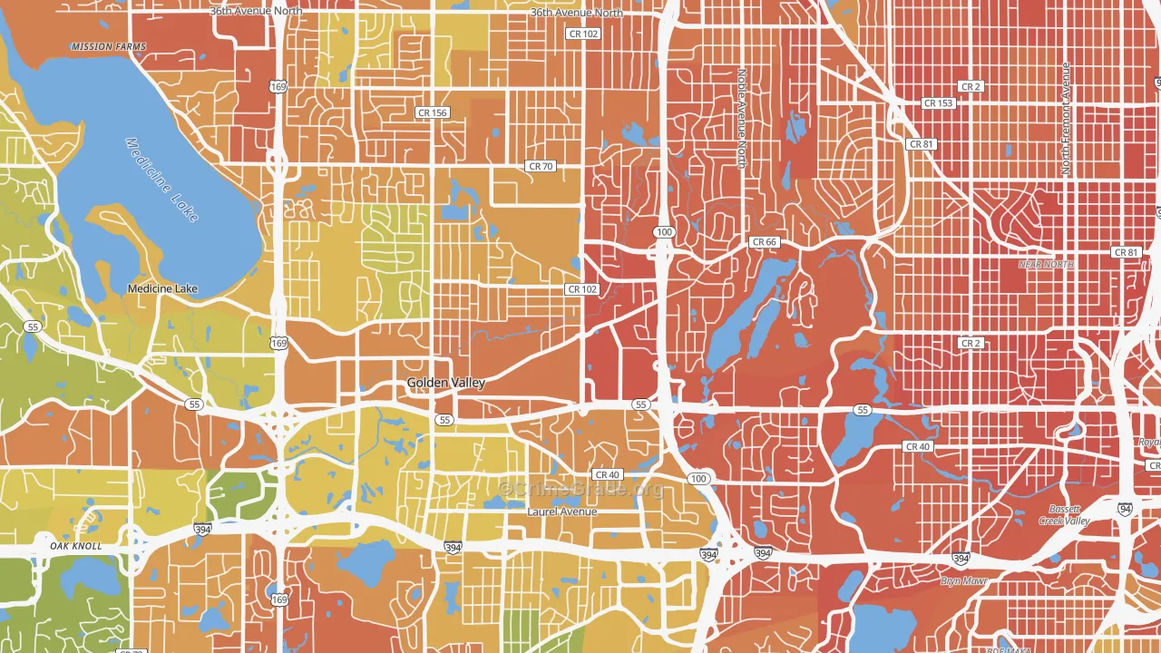 Golden Valley, MN Map of Murder Rates