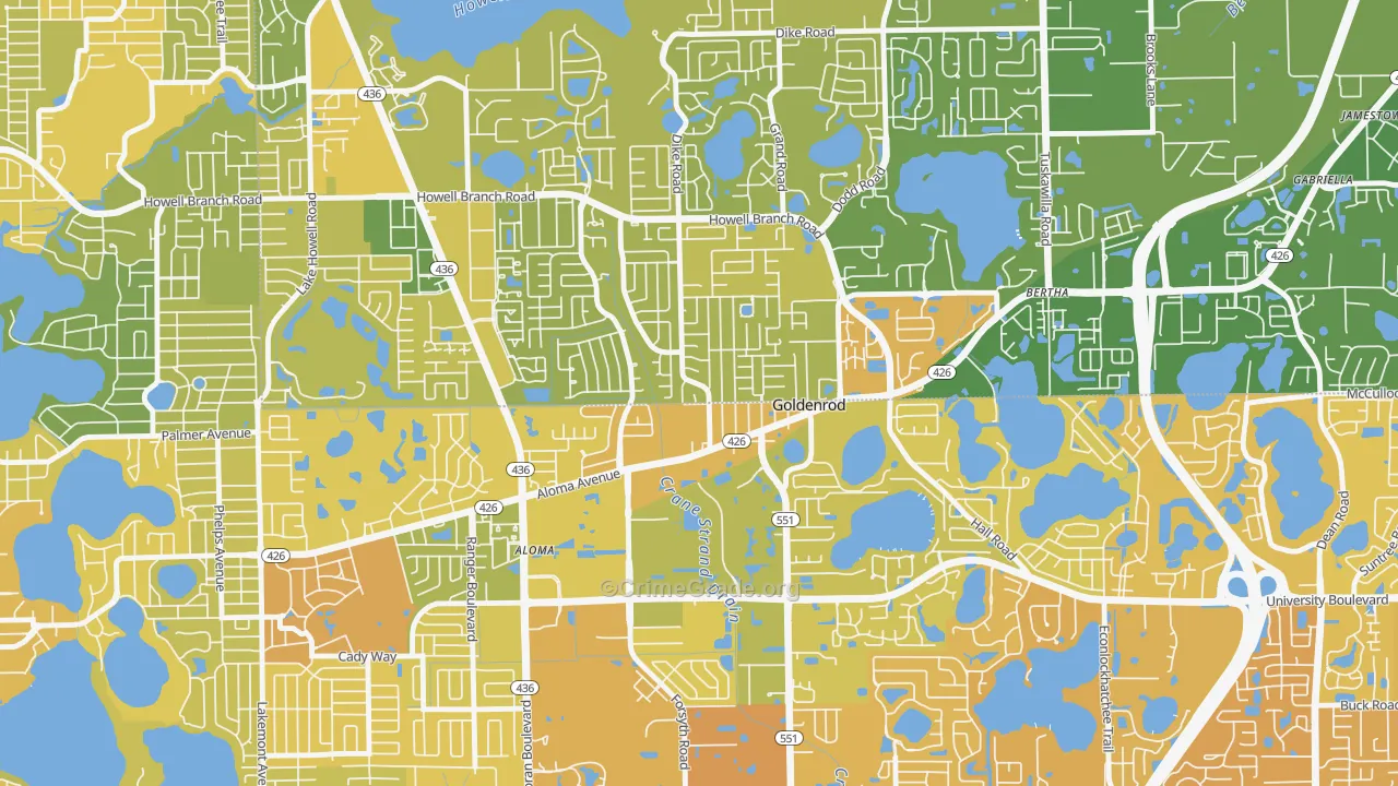 Goldenrod, FL Map of Murder Rates