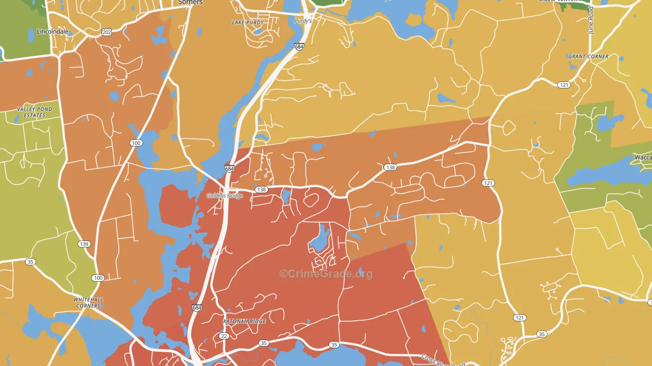 Goldens Bridge, NY Map of Murder Rates