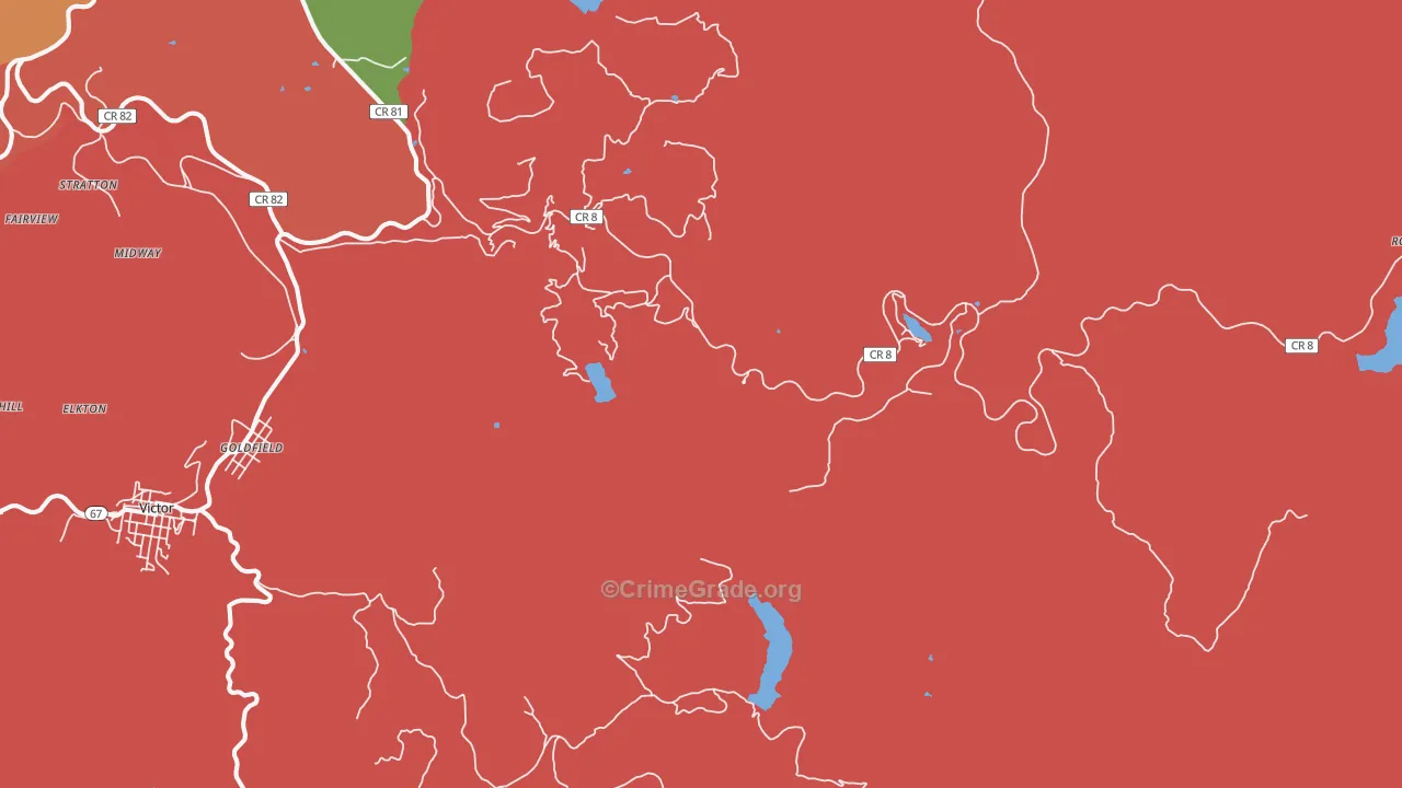 Goldfield, CO Map of Murder Rates