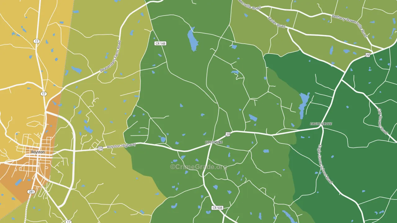 Goldmine, GA Map of Murder Rates