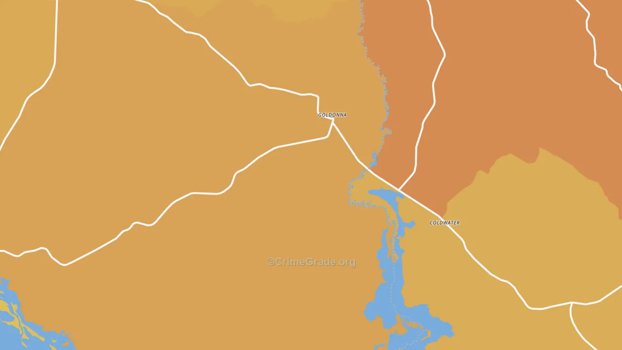 Goldonna, LA Map of Murder Rates