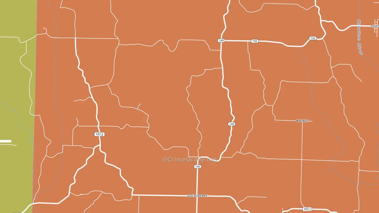 Goldsberry, MO Map of Murder Rates
