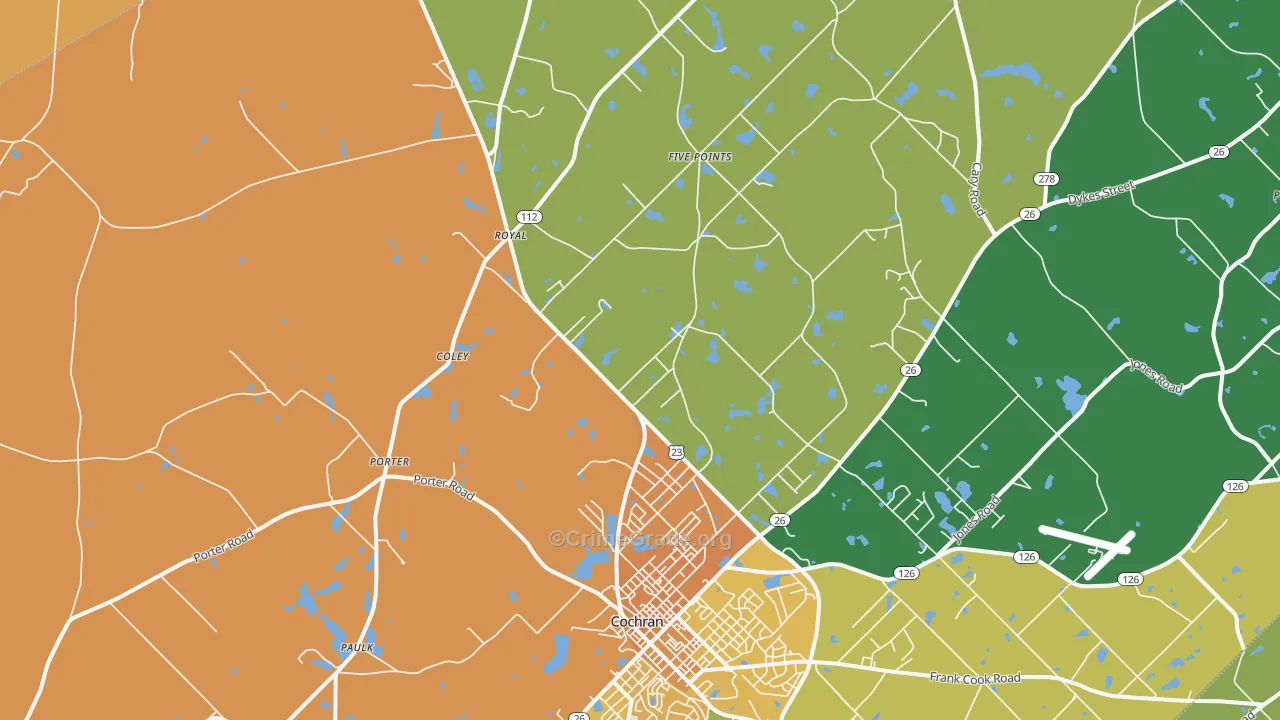 Goldsboro, GA Map of Murder Rates