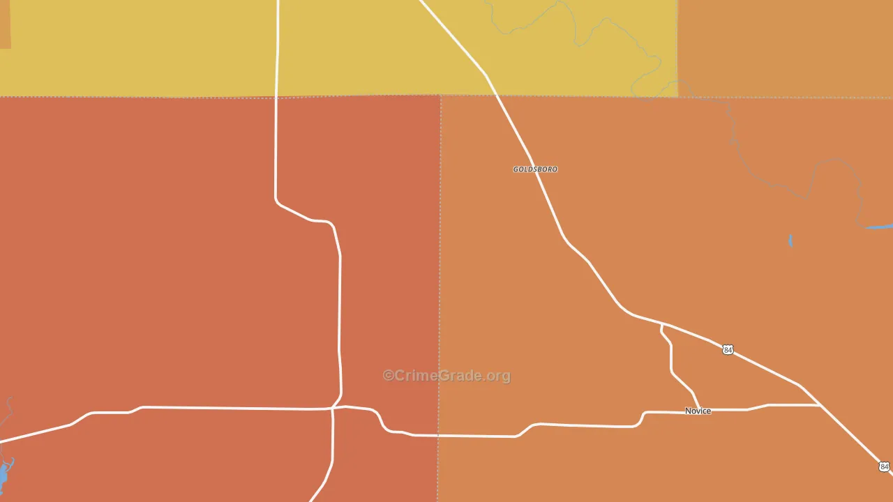 Goldsboro, TX Map of Murder Rates