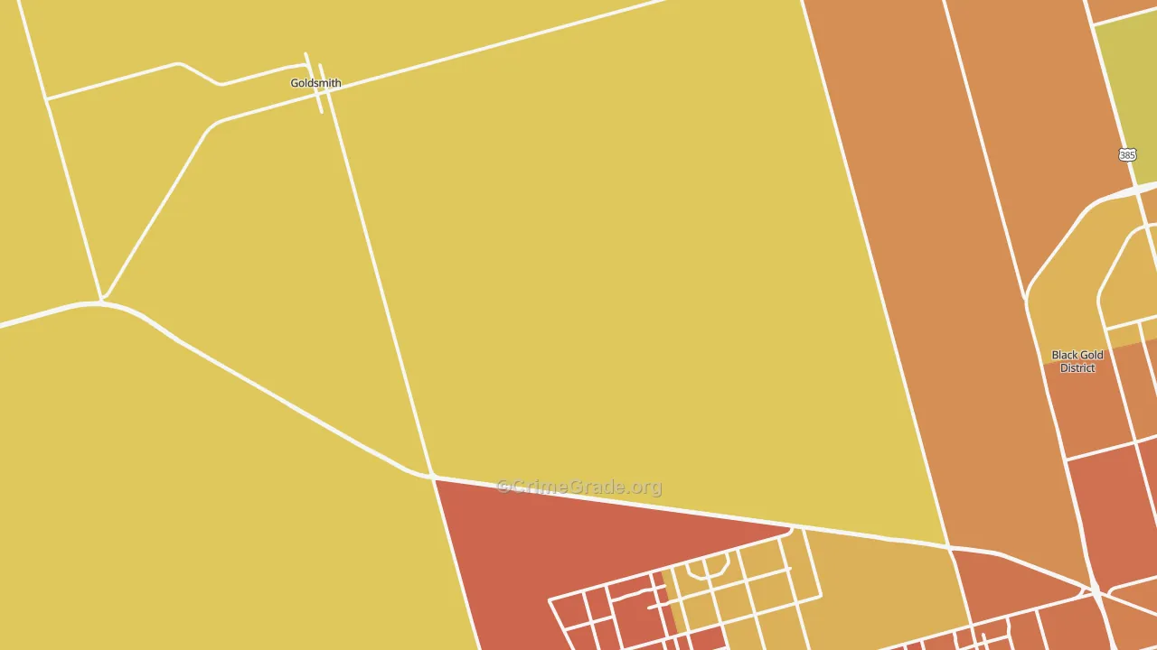 Goldsmith, TX Map of Murder Rates