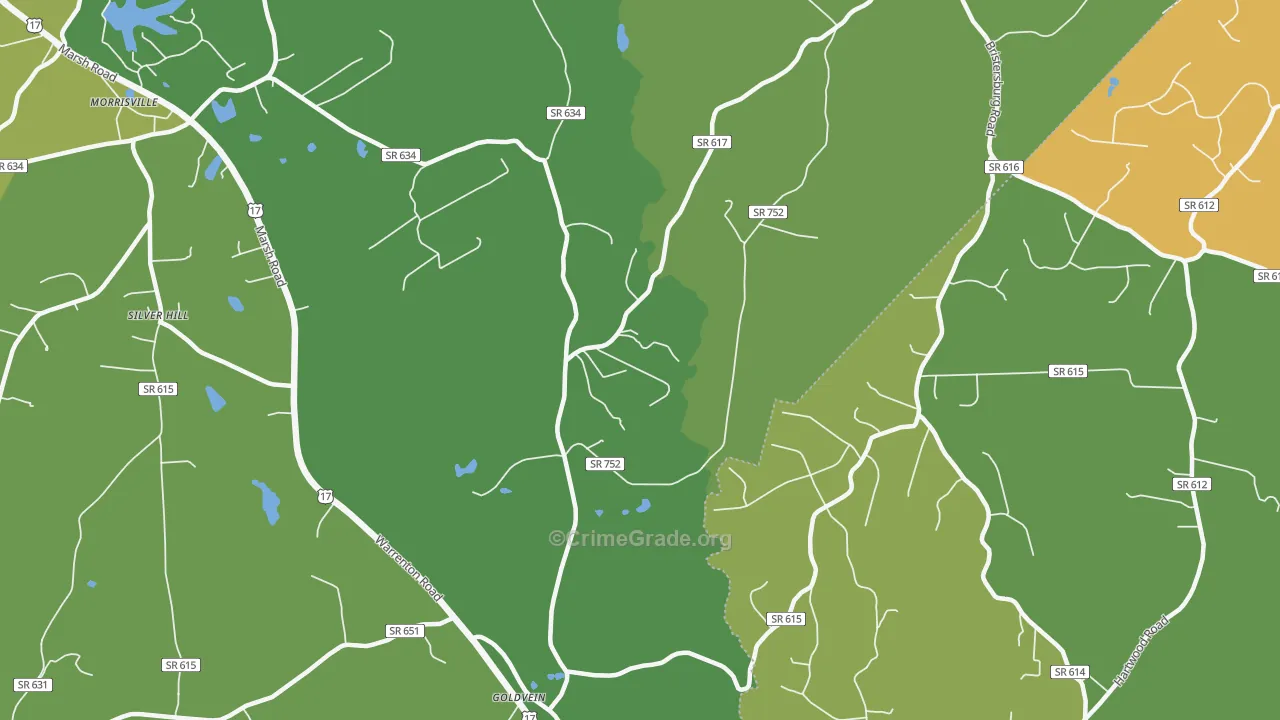 Goldvein, VA Map of Murder Rates
