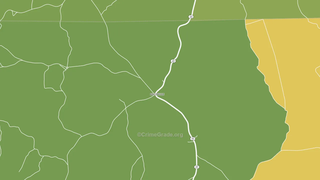 Goldville, AL Map of Murder Rates