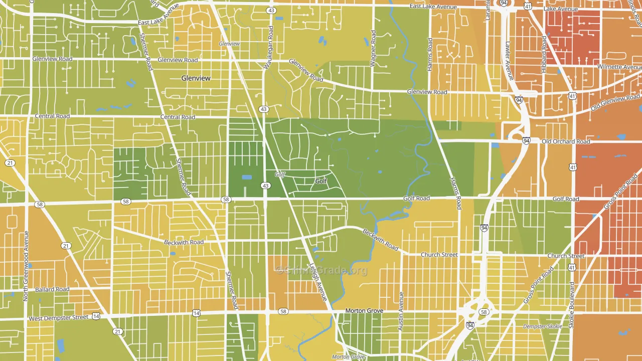 Golf, IL Map of Murder Rates