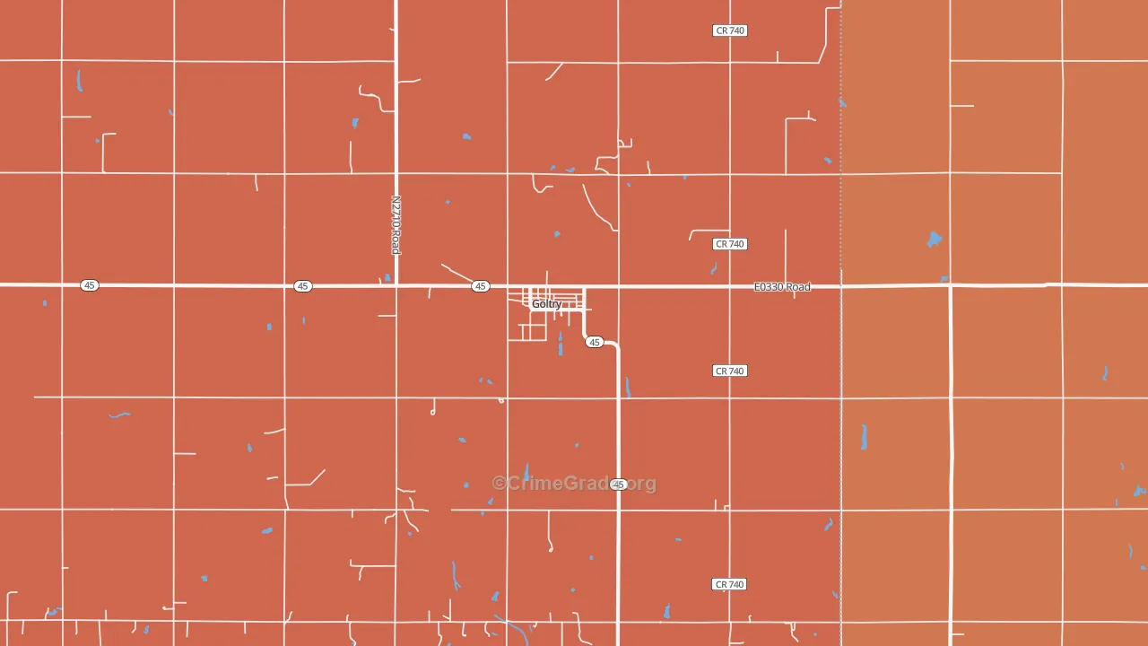 Goltry, OK Map of Murder Rates
