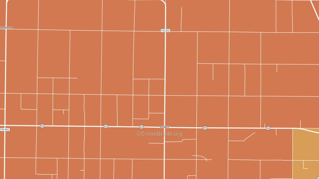 Gomez, TX Map of Murder Rates