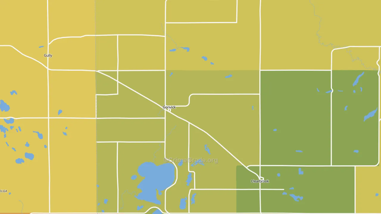 Gonvick, MN Map of Murder Rates