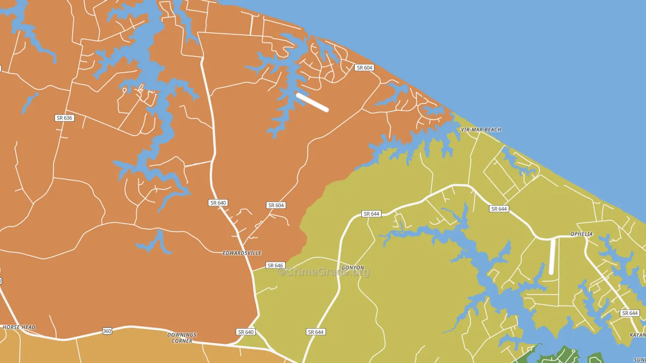 Gonyon, VA Map of Murder Rates