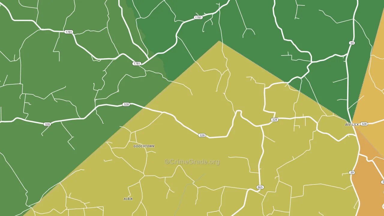 Goochtown, KY Map of Murder Rates