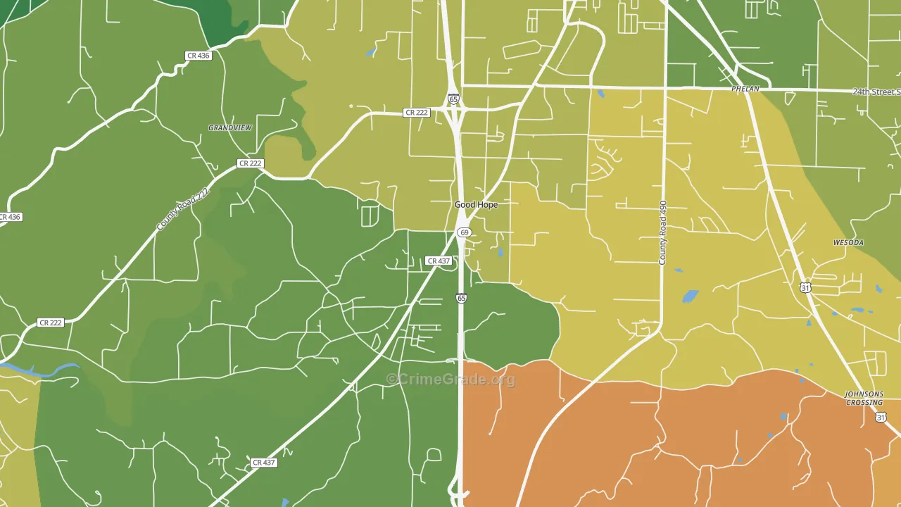 Good Hope, AL Map of Murder Rates