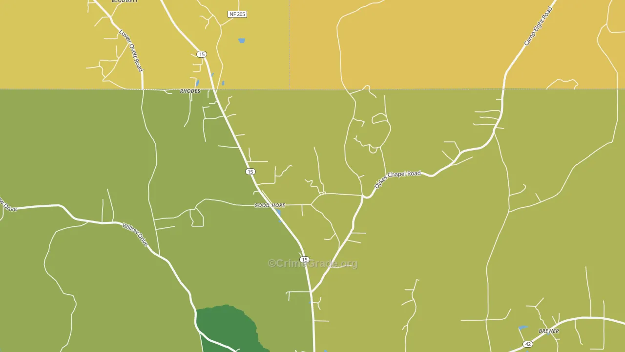 Good Hope, MS Map of Murder Rates