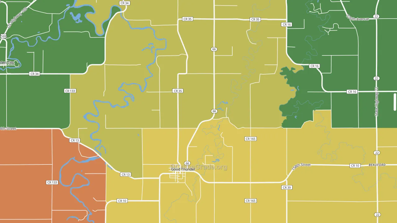 Good Thunder, MN Map of Murder Rates