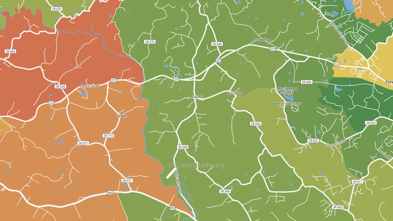 Goode, VA Map of Murder Rates