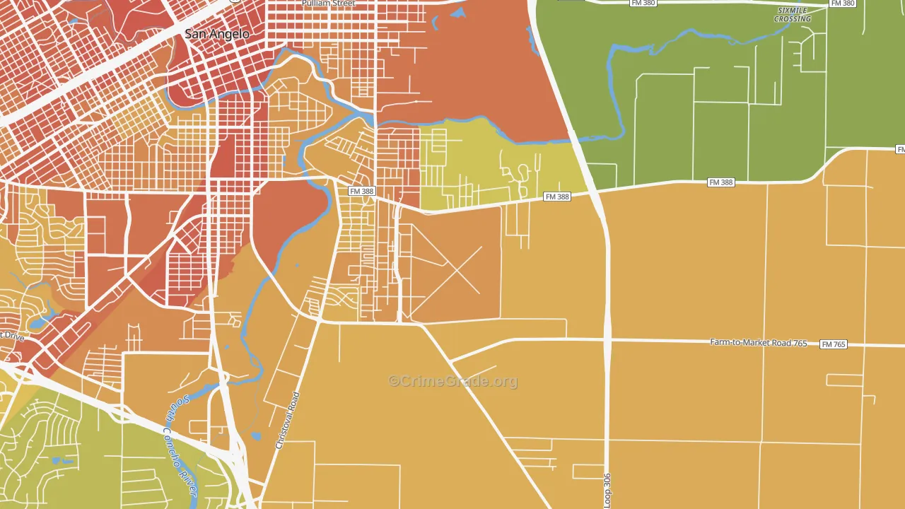 Goodfellow Afb, TX Map of Murder Rates