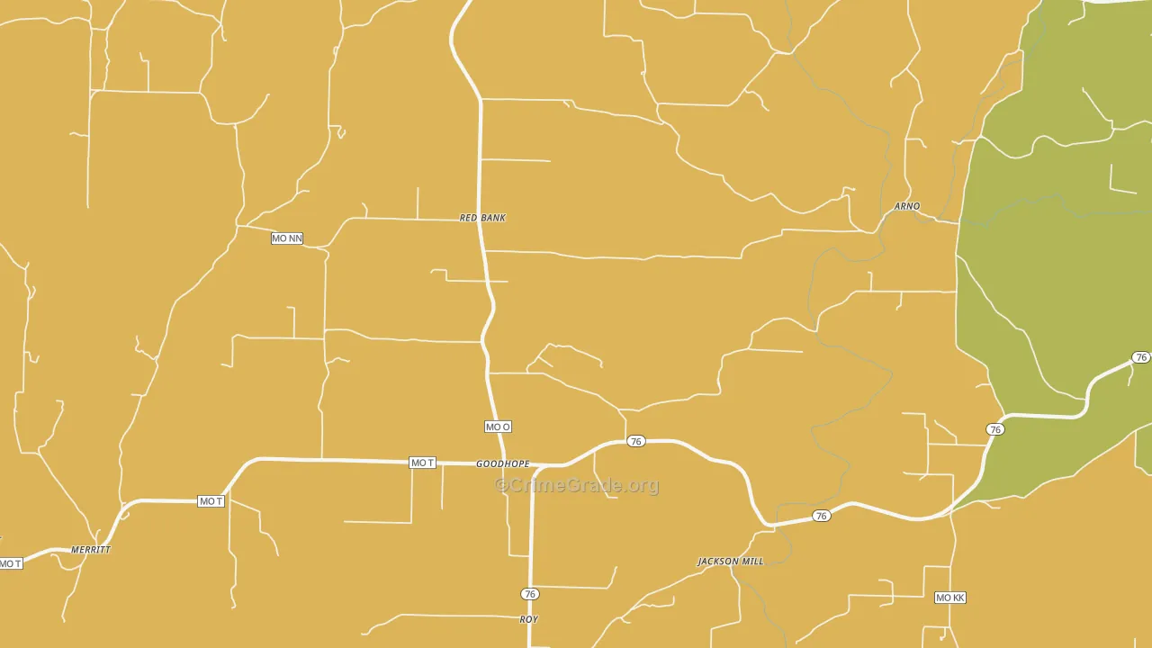 Goodhope, MO Map of Murder Rates
