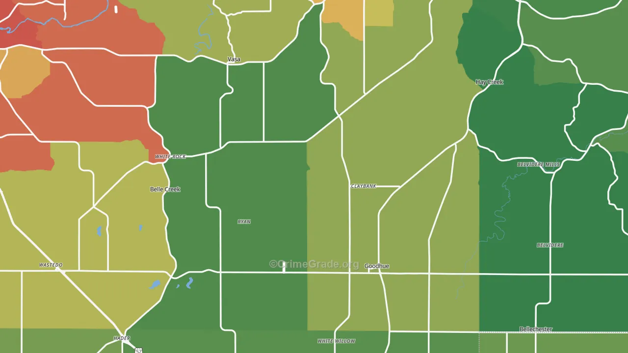 Goodhue County, MN Map of Murder Rates