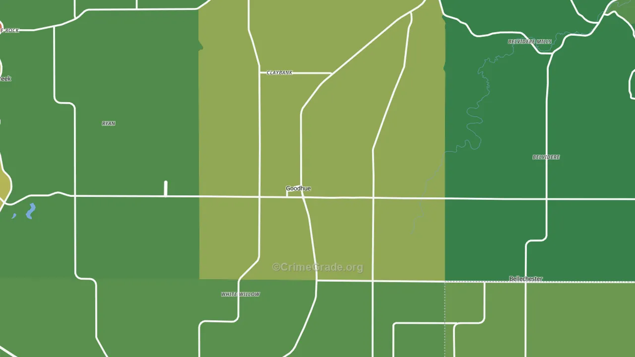 Goodhue, MN Map of Murder Rates