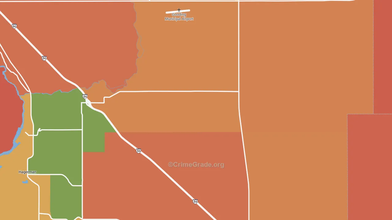 Gooding County, ID Map of Murder Rates