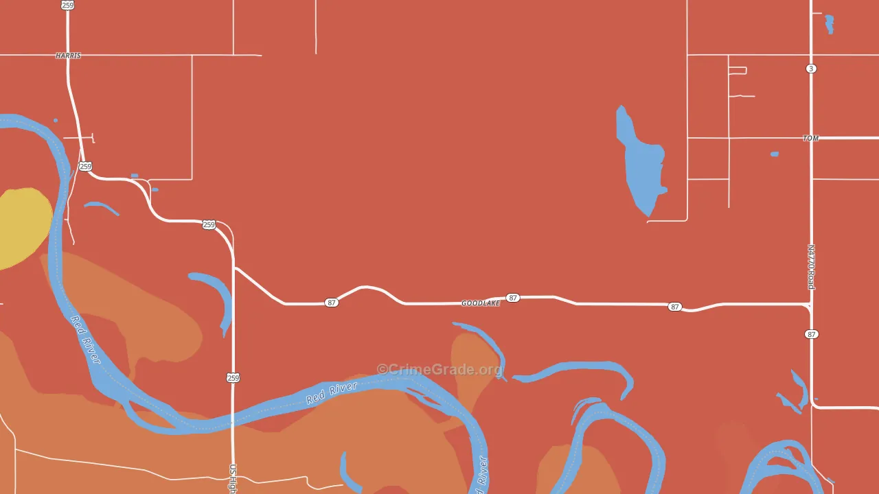 Goodlake, OK Map of Murder Rates