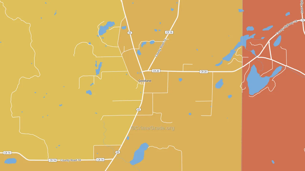 Goodland, MN Map of Murder Rates