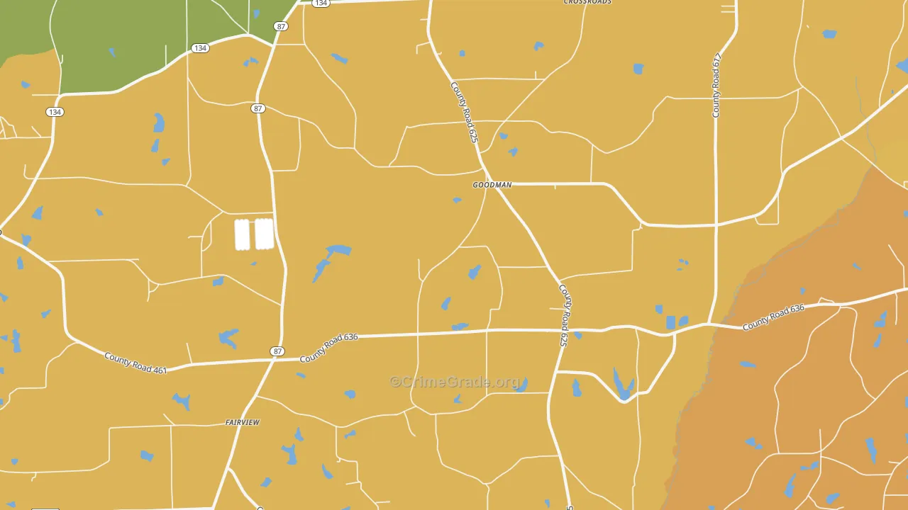 Goodman, AL Map of Murder Rates