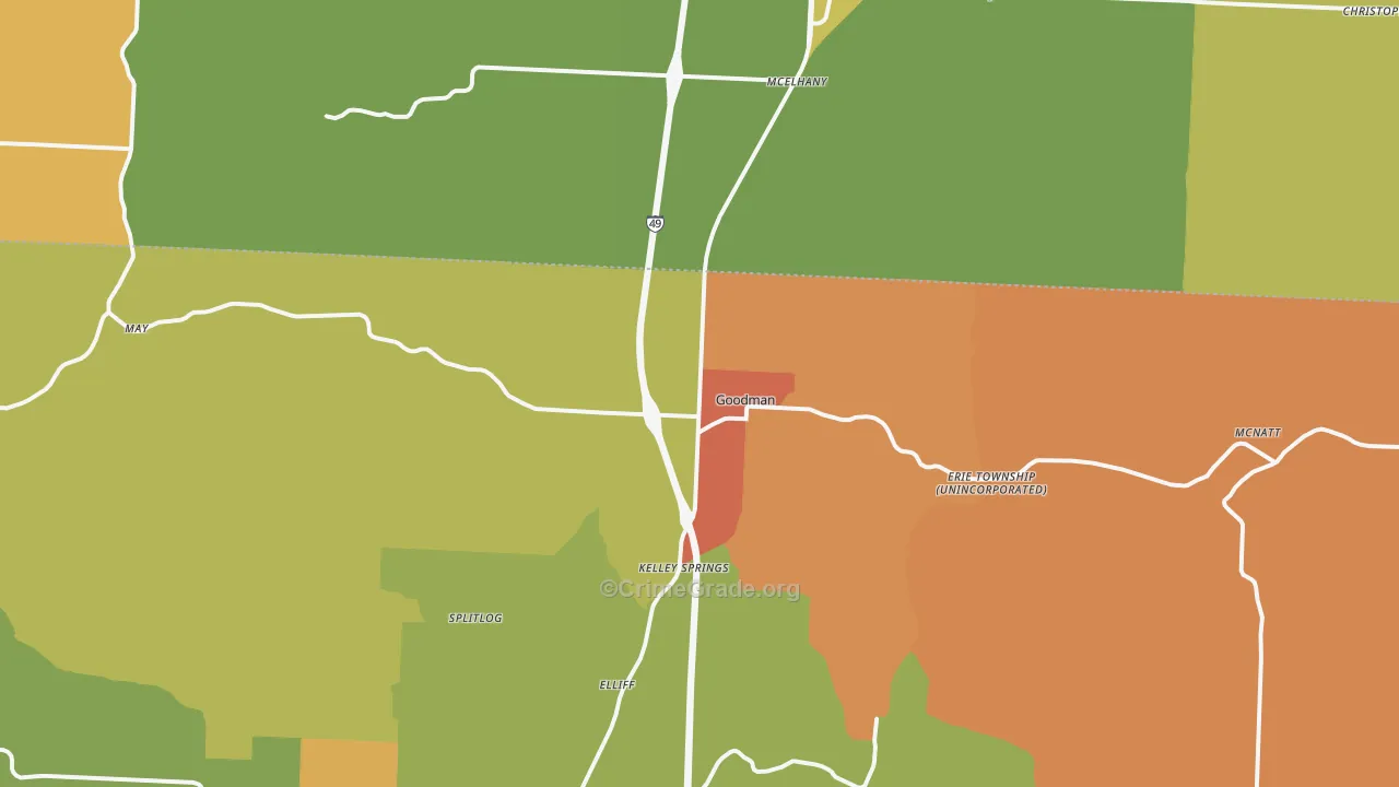 Goodman, MO Map of Murder Rates
