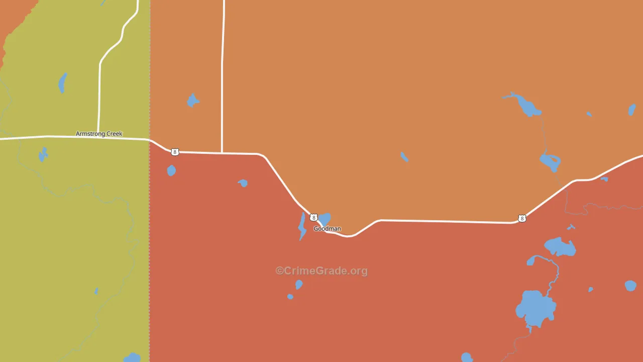 Goodman, WI Map of Murder Rates