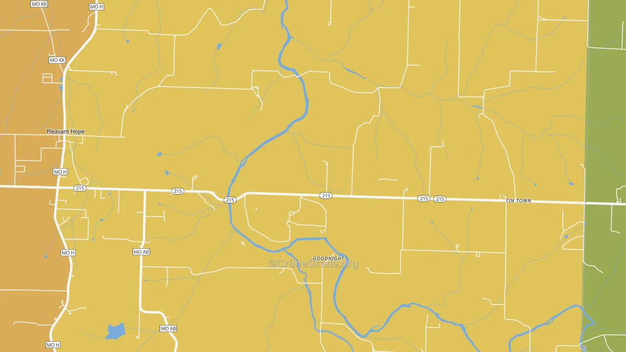 Goodnight, MO Map of Murder Rates