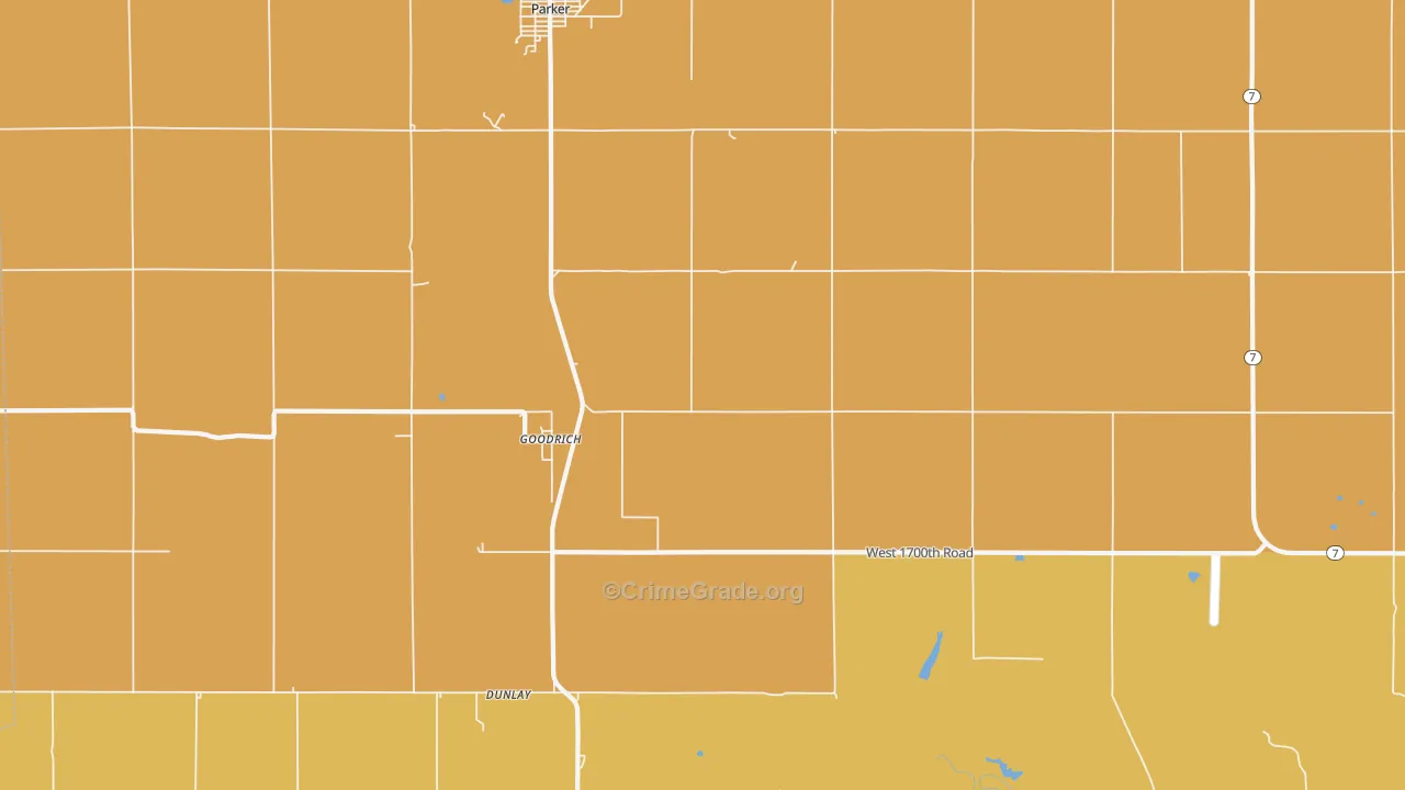 Goodrich, KS Map of Murder Rates