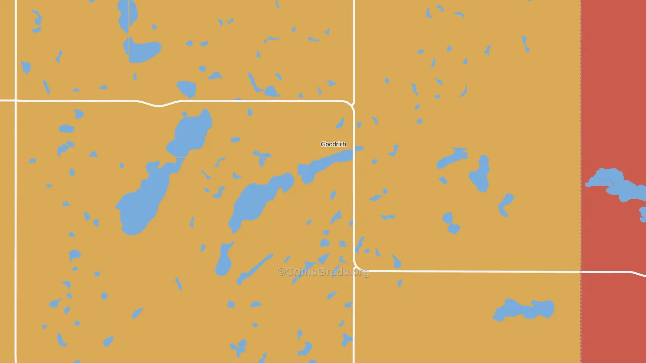 Goodrich, ND Map of Murder Rates