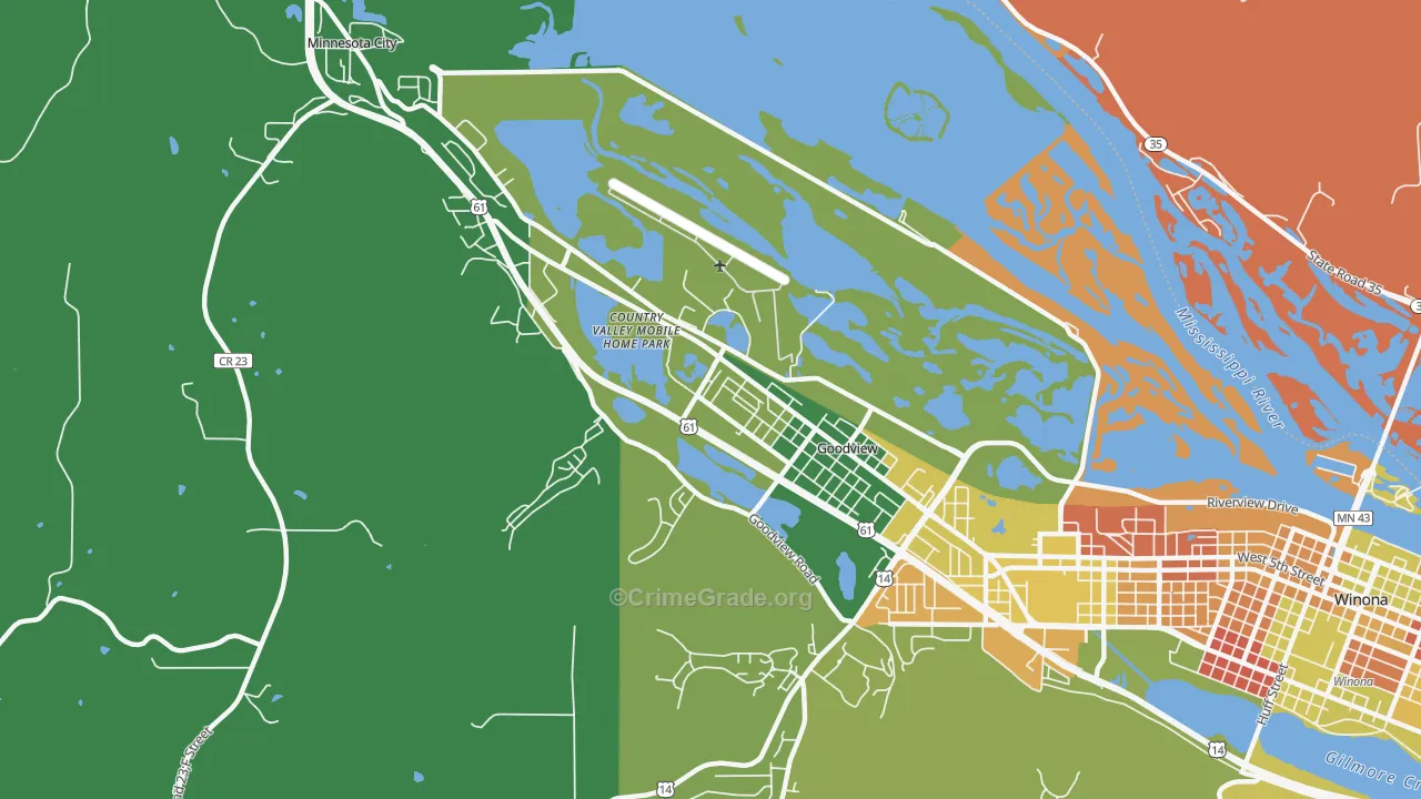 Goodview, MN Map of Murder Rates