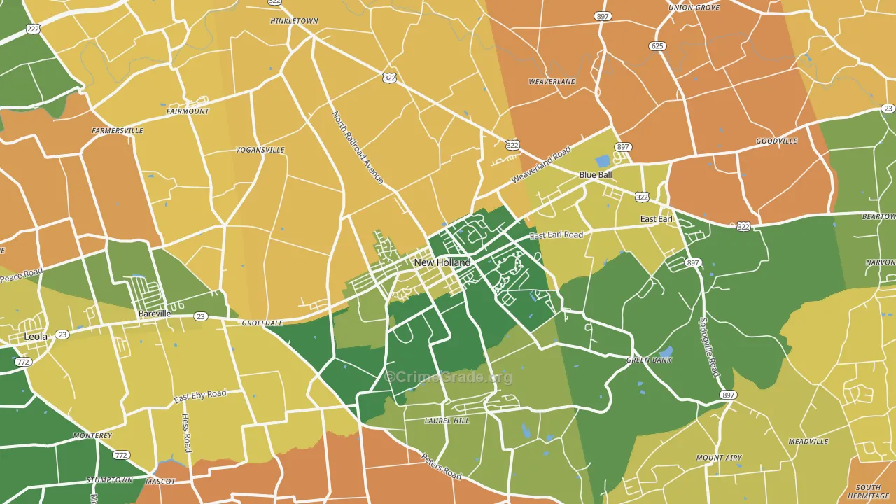Goodville, PA Map of Murder Rates