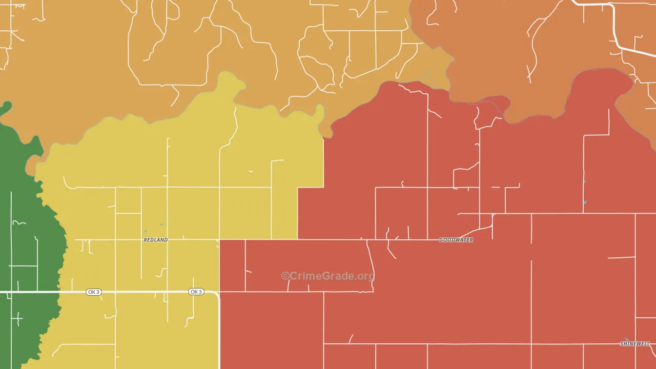 Goodwater, OK Map of Murder Rates