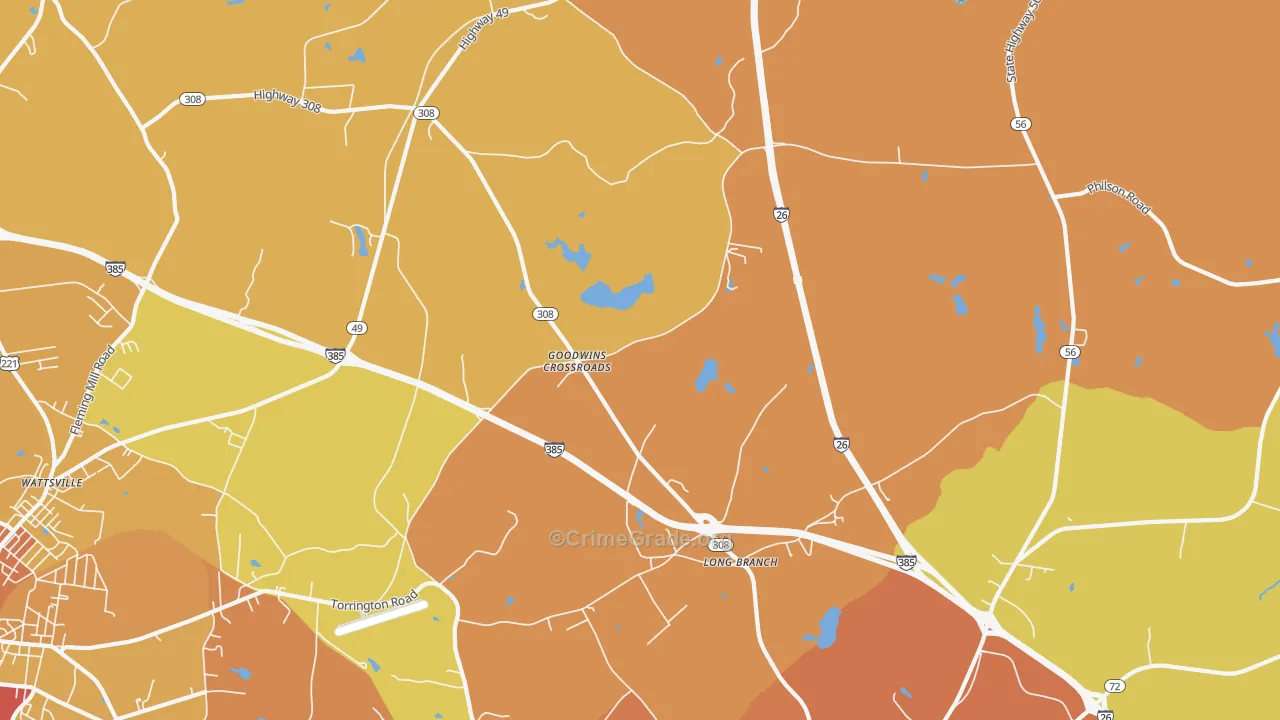 Goodwins Crossroads, SC Map of Murder Rates