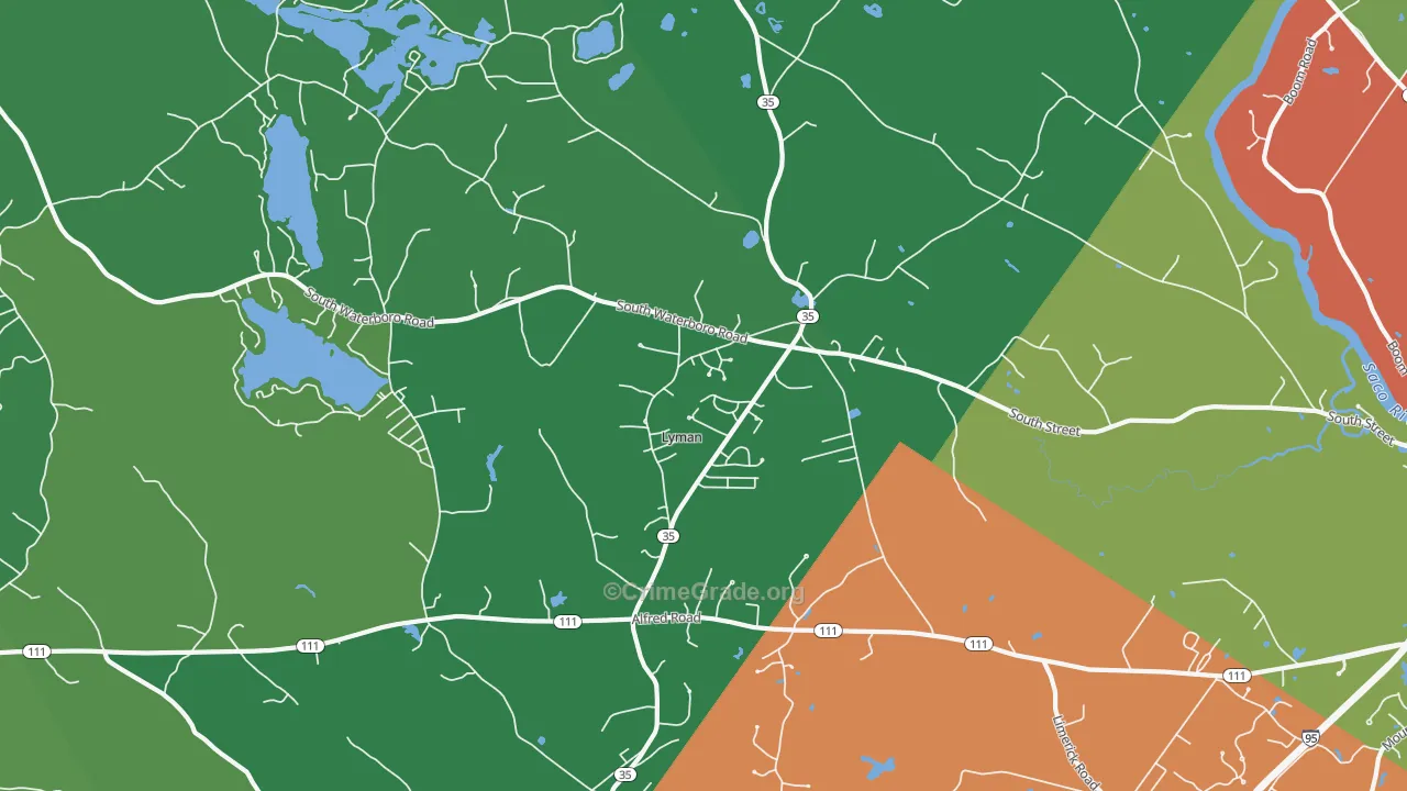 Goodwins Mills, ME Map of Murder Rates