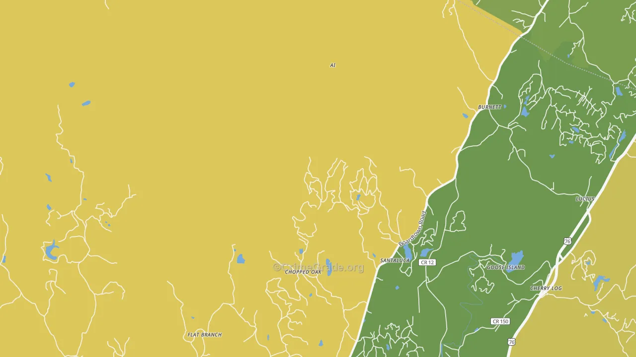 Goose Island, GA Map of Murder Rates
